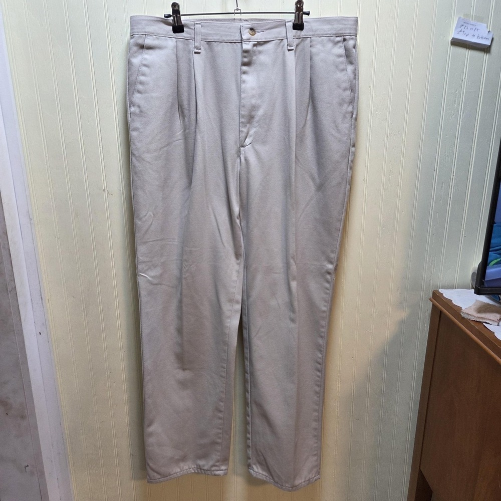 Legendary Gold Khakis Pants Mens 38x31 Beige Pleated Classic Fit Casual